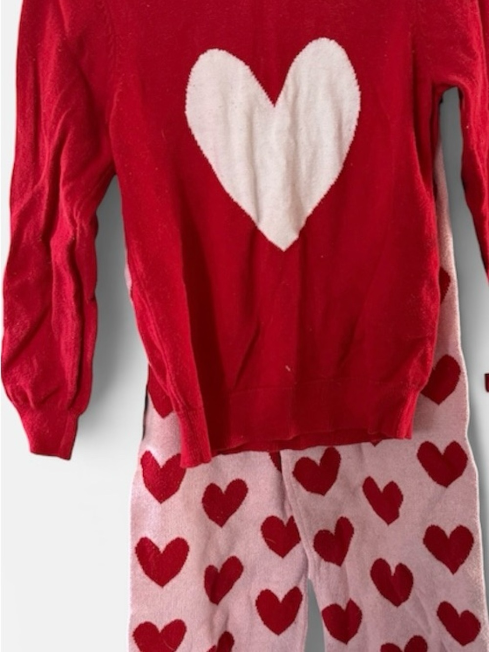 little stocking company Kids Red and Pink Heart sweater Set